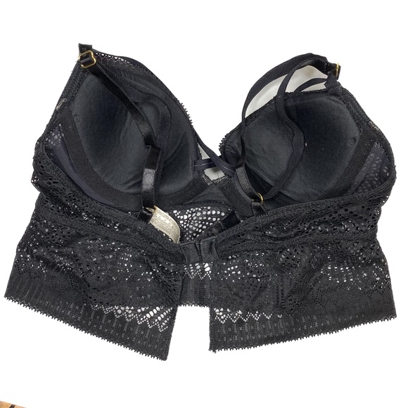 Lace Longline Underwire Black Bra - Picture 3 of 3